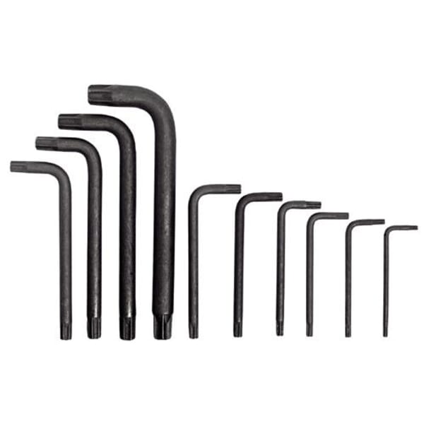 Proto J4961 Short Arm Hex Key Set, 10 Pieces, T10 to T55 Torx, L-Handle Handle, Alloy Steel, Black Oxide