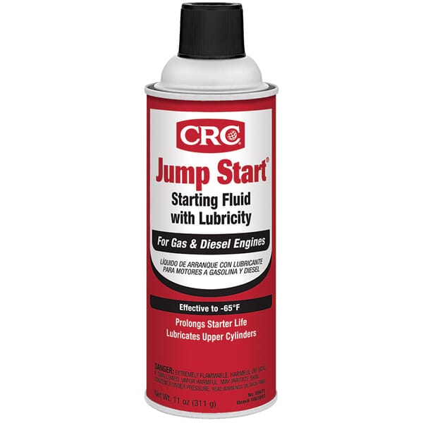 CRC 05671 Jump Start Extremely Flammable Standard Strength Starting Fluid, 16 oz Aerosol Can, Hydrocarbon/Ether Odor/Scent, Clear, Liquid Form