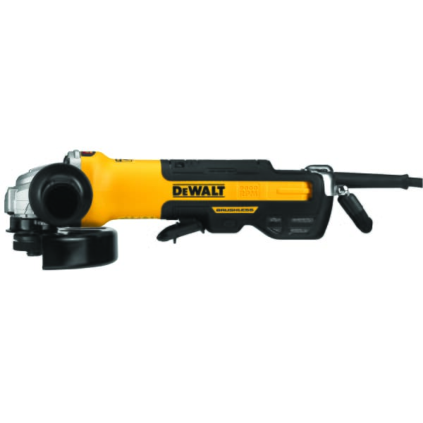 DeWALT DWE43244N Brushless Corded Small Angle Grinder With Kickback Brake and No Lock, 6 in Dia Wheel, 5/8-11 Arbor/Shank, 120 VAC, Black/Yellow, No Lock Paddle/Trigger Switch