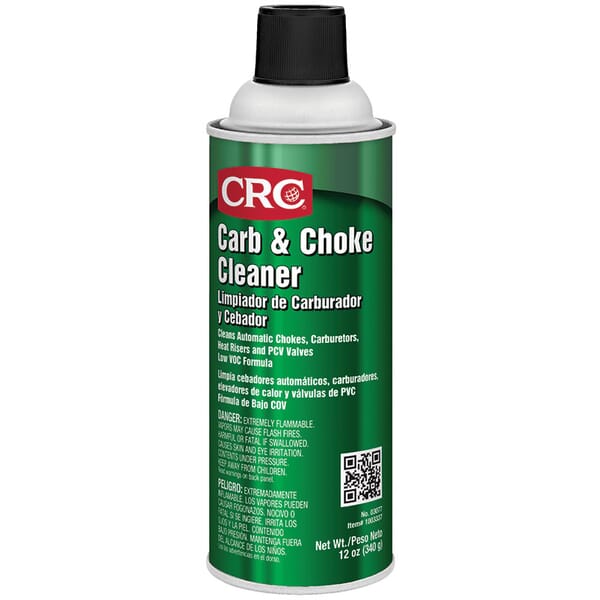 CRC 03077 Extremely Flammable Carb and Choke Cleaner, 16 oz Aerosol Can, Solvent Odor/Scent, Clear, Liquid Form