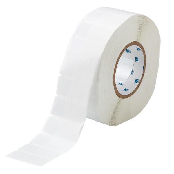 Brady THT-64-427-3 Colored Rectangular Write-On Self-Laminating Thermal Transfer Label, 2-1/4 in L x 1 in W, Colored Write-On Area Legend, Clear/White, B-427 Vinyl