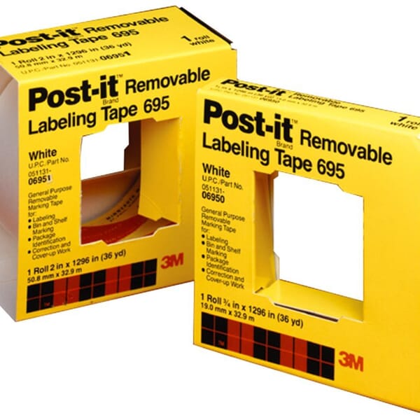 Post-it 7010314400 695 Tape, 1296 in L 2 in W, White
