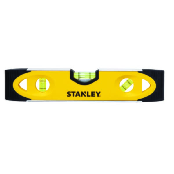 Stanley 43-511 Magnetic Shock Resistant Torpedo Level, 9 in L, 3 Vials, Aluminum, (1) Level/(2) Plumb Vial Position