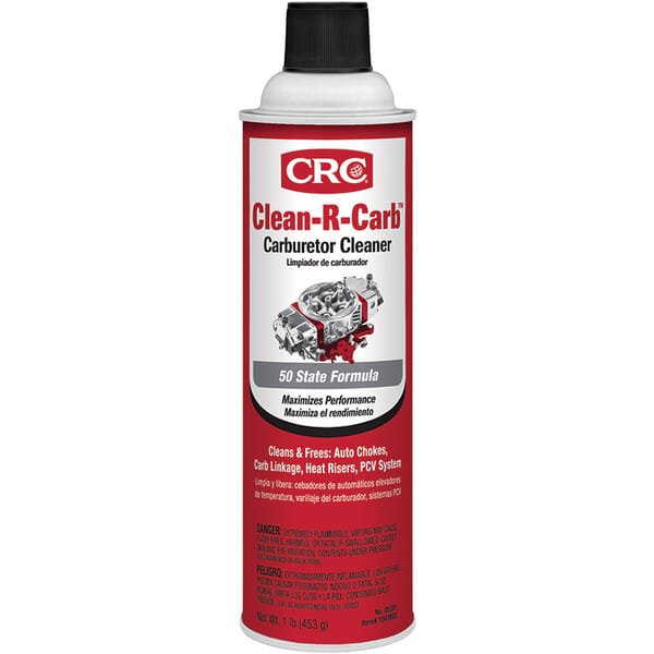 CRC 05381 Clean-R-Carb Extremely Flammable Carburetor Cleaner, 20 oz Aerosol Can, Liquid, Clear, Solvent