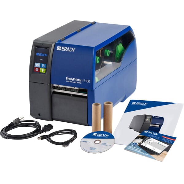 Brady 149050 i7100 300 dpi Barcode Capable Industrial Heavy Duty Single Color Label Printer, Direct Thermal, Thermal Transfer Print, 4.33 in W Tape, Color Touchscreen Display