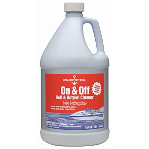 MaryKate MK20128 Non-Flammable ON/OFF Water Based Hull/Bottom Cleaner, 1 gal Bottle, Strong Acid Odor/Scent, White, Emulsion Form