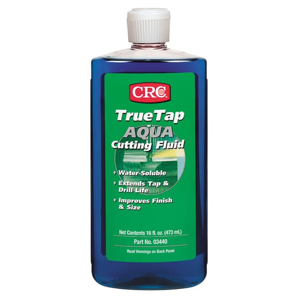 CRC 03440 TrueTap Non-Oily Non-Flammable Water Soluble Cutting Fluid, 16 oz Bottle, Mild Glycol Odor/Scent, Transparent Liquid Form, Blue