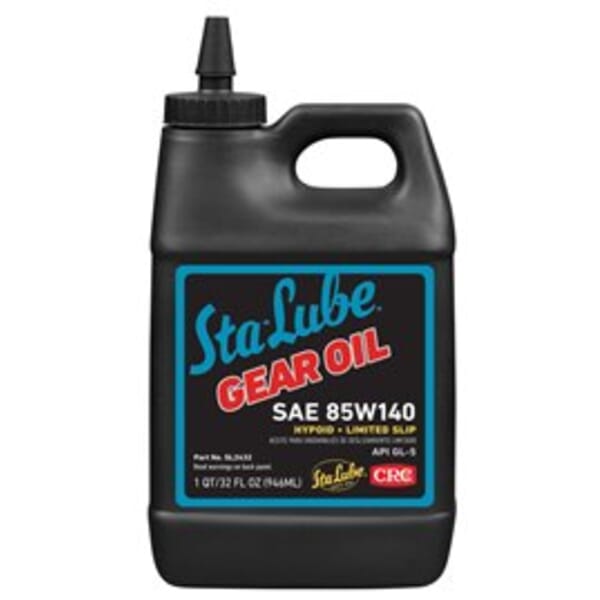 Sta-Lube SL2432 API/GL-5 Plus New Generation Heavy Duty Limited Slip Non-Flammable Gear Oil, 32 oz Bottle, Mild Petroleum Odor/Scent, Liquid Form, SAE 85W140 Grade, Dark Amber