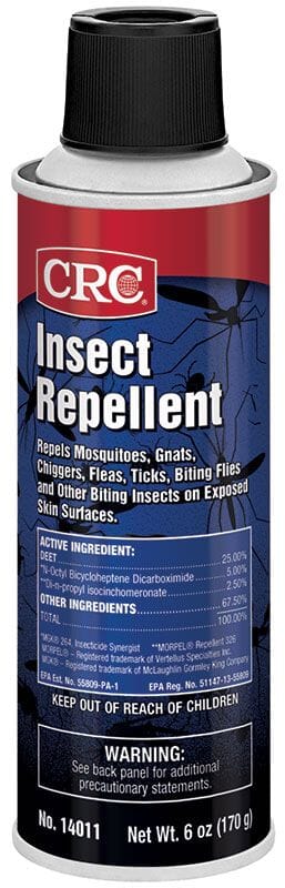 CRC 14011 Insect Repellent, 8 oz Aerosol Can, Liquid Form, Clear, Mild Alcohol Odor/Scent