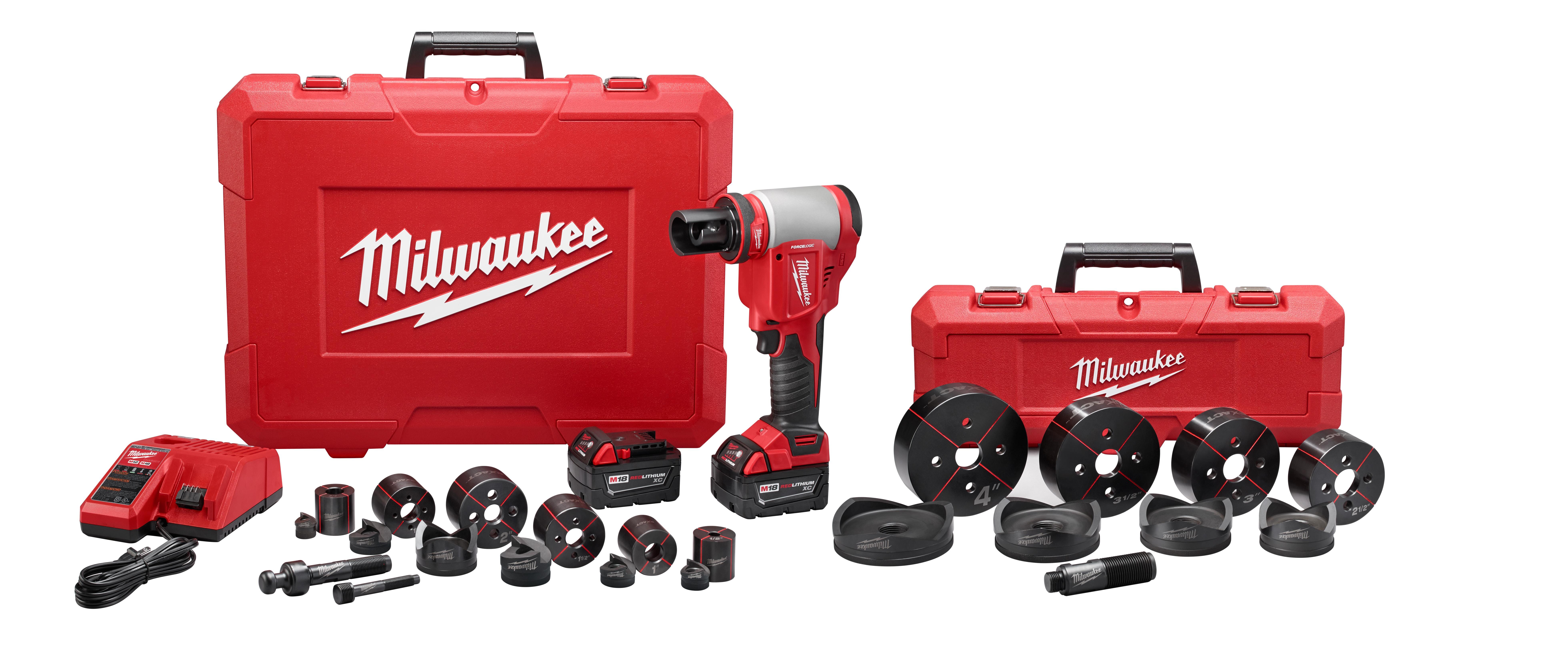 Milwaukee M18 2676-23 High Capacity Knockout Tool Kit, 1/2 to 4 in