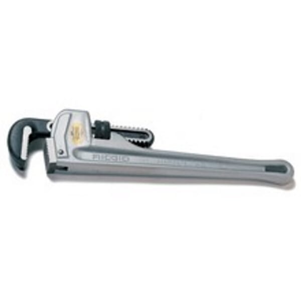 RIDGID 31095 Straight Pipe Wrench, 2 in Pipe, 14 in OAL, Floating Forged Hook Jaw, Aluminum Handle, Knurled Nut Adjustment