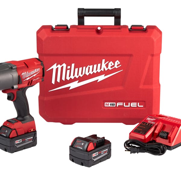 Milwaukee M18 FUEL 2767-22 High Torque Cordless Impact Wrench With Friction Ring Kit, 1/2 in, 1000 ft-lb Torque, 18 VDC, 8.39 in OAL