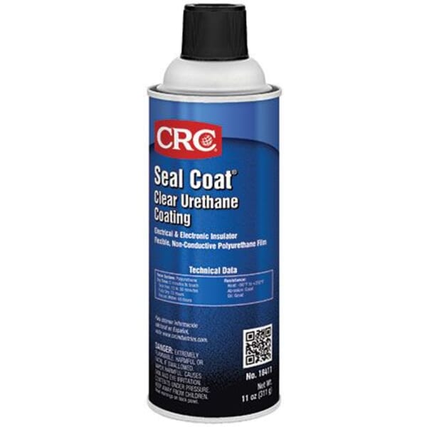 CRC 18411 Seal Coat Dry Film Extremely Flammable Urethane Coating, 16 oz Container, Liquid/Viscous Form, Clear, 20 to 25 sq-ft Coverage, 72 hr Curing