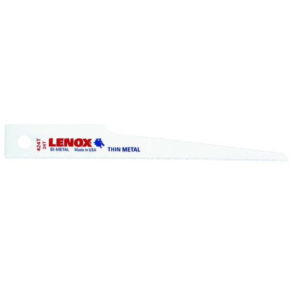 Lenox 20427424T Air Saw Blade, 4 in L x 1/2 in W, 24, High Speed Steel Cutting Edge, Bi-Metal Body