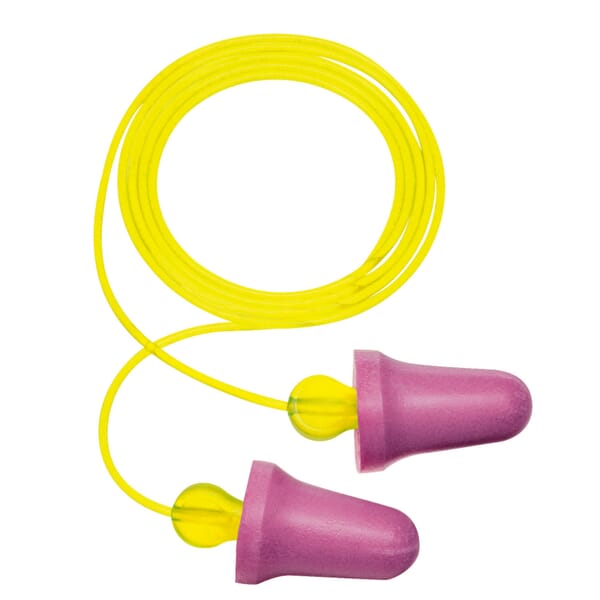 3M 7000052722 Corded Earplugs, 29 dB Noise Reduction, Tapered Shape, ANSI S3.19-1974, Disposable, Corded Design