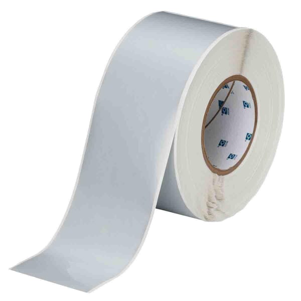 Brady MetaLabel THT-21-434 Thermal Transfer Label, 300 ft L x 3 in W, Blank Legend, Silver, B-434 Polyester