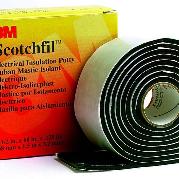 3M 7000006089 Electrical Insulation Putty Tape, 60 in L x 1-1/2 in W, 125 mil THK, Mastic Adhesive, Putty Backing