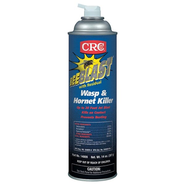 CRC Bee Blast 14009 Fast Acting Wasp/Hornet Killer, 20 oz Aerosol Can, Liquid Form, Clear, Petroleum Odor/Scent