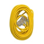 Southwire Tri-Source 4188SW8802 Type SJTW Extension Cord With Lighted End, 125 VAC, (3) 12 AWG Bare Copper Conductor, 50 ft L