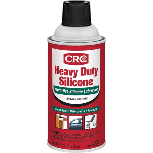 CRC 05074 Extremely Flammable Heavy Duty Multi-Purpose Silicone Lubricant, 12 oz Aerosol Can, Liquid Form, Clear/White, -40 to 400 deg F