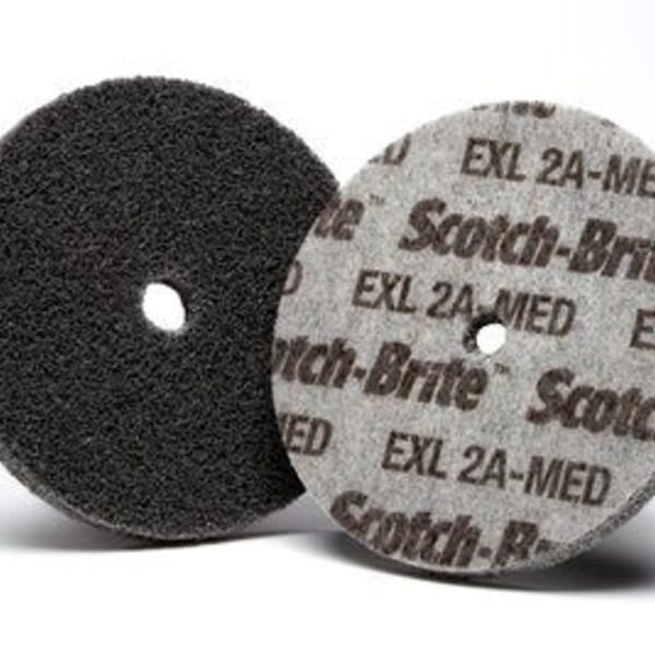 3M 7000028457 EXL High Performance Unitized Wheel, 3 in Dia Wheel, 1/4 in Center Hole, 1/4 in W Face, Medium Grade, Aluminum Oxide Abrasive