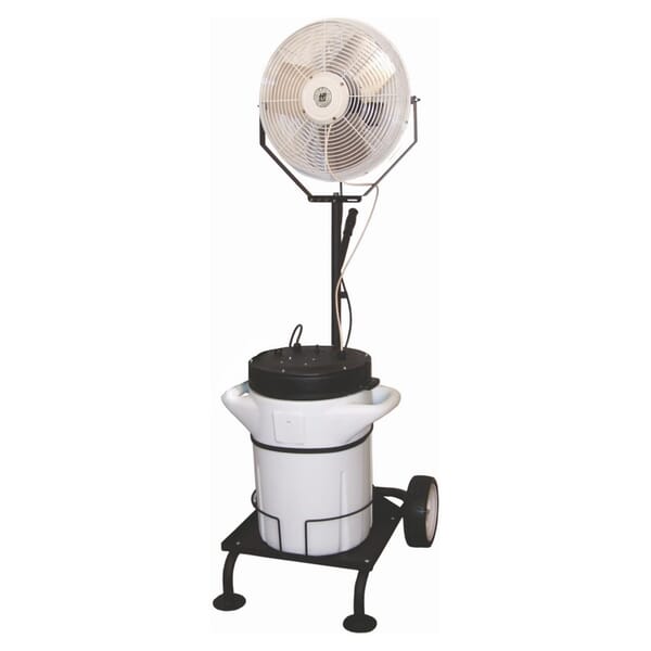 TPI PM18C 1-Phase Portable Self-Contained Cart Power Misting Fan, 18 in, 5750 cfm Flow Rate, 120 VAC, 2.2 A, Domestic