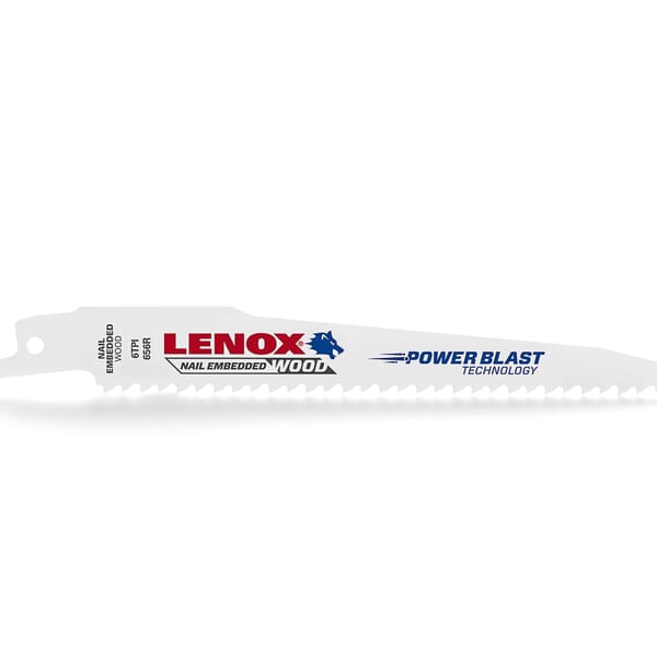 Lenox 20530B656R Shatter-Resistant Reciprocating Saw Blade, 6 in L x 3/4 in W, 6 TPI, Cobalt Body, Universal/Toothed Edge Tang