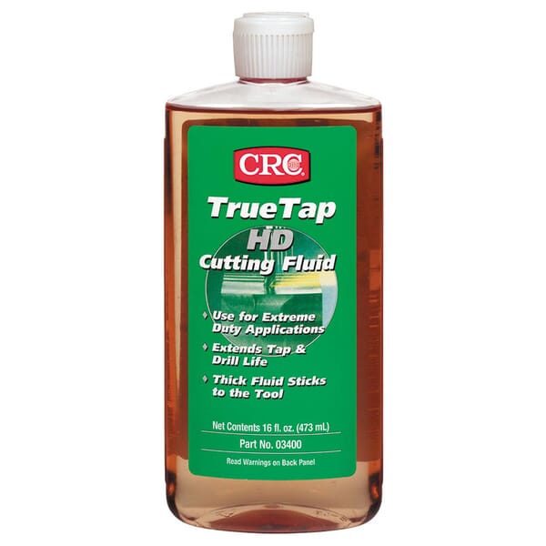 CRC 03400 TrueTap Heavy Duty Non-Flammable Oily Cutting Fluid, 16 oz Bottle, Wintergreen Odor/Scent, Liquid Form, Amber