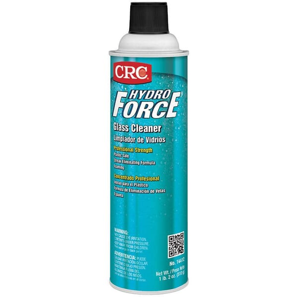CRC HydroForce 14412 HydroForce Non-Flammable Professional Strength Glass Cleaner, 20 oz Aerosol Can, Ammonia Odor/Scent, Clear, Liquid Form