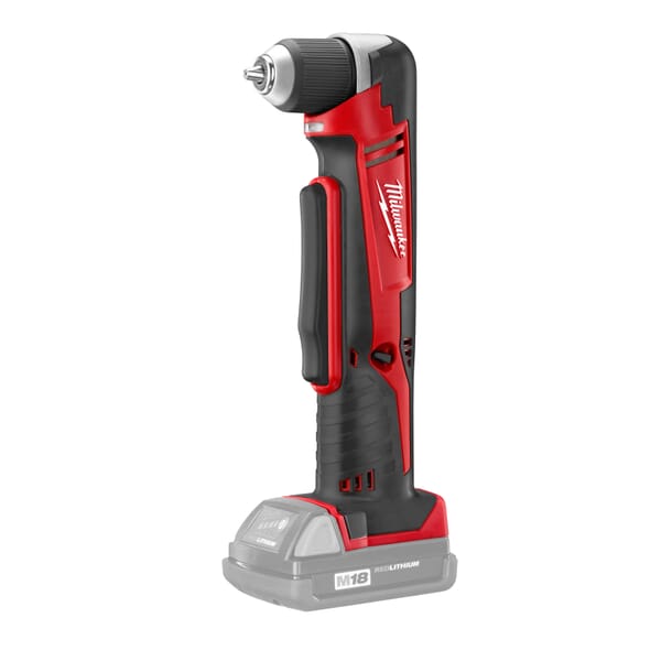 Milwaukee M18 2615-20 Cordless Right Angle Drill, 3/8 in Keyless/Single Sleeve Chuck, 18 VDC, 125 in-lb Torque, 0 to 1500 rpm No-Load, 11 in OAL, Lithium-Ion Battery