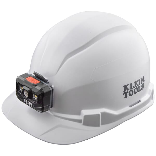 Klein 60107RL Non-Vented Type 1 Hard Hat, SZ 6-1/2 Fits Mini Hat, SZ 8 Fits Max Hat, ABS/Polycarbonate, 4-Point Suspension, ANSI Electrical Class Rating: Class E, ANSI Impact Rating: ANSI Z89.1-2014, Ratchet Knob Adjustment