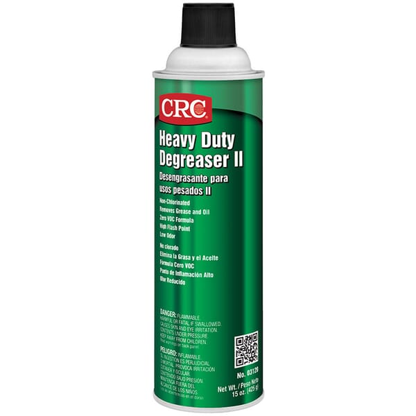 CRC 03120 Degreaser II Heavy Duty Non-Chlorinated Degreaser, 20 oz Aerosol Can, Slight Hydrocarbon Odor/Scent, Clear/White, Liquid Form