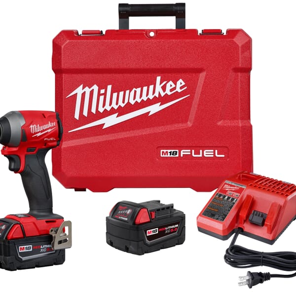 Milwaukee M18 FUEL 2853-22 Cordless Impact Driver Kit, 1/4 in Hex Drive, 4300 bpm, 2000 in-lb Torque, 18 VDC, 4.59 in OAL