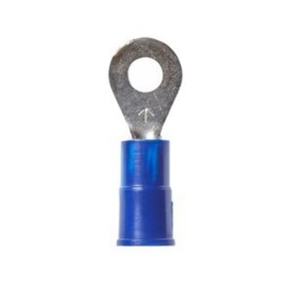 Highland 7000133678 Insulated Terminal, 16 to 14 AWG Conductor, 0.8 in L, Butted Seam Barrel, Vinyl, Blue