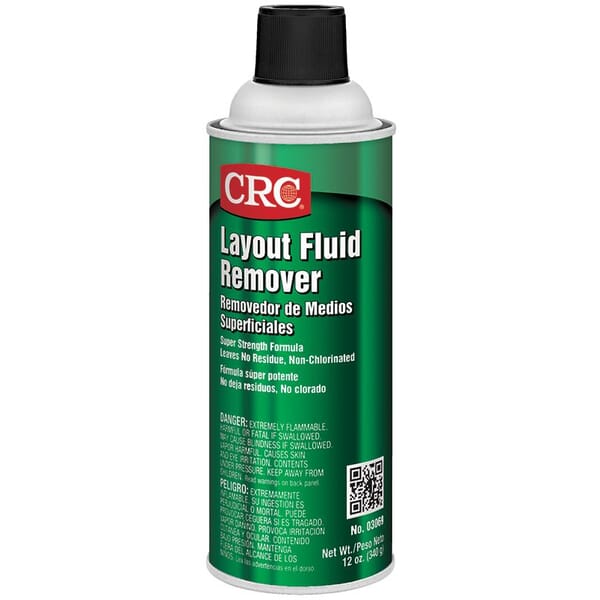 CRC 03069 Non-Chlorinated Layout Fluid Remover, 16 oz Aerosol Spray Can, Clear, Liquid