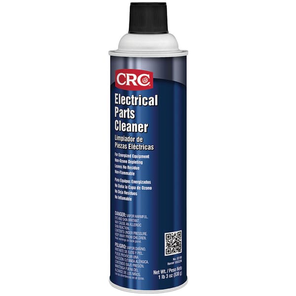 CRC 02180 Non-Flammable Electrical Parts Cleaner, 20 oz Aerosol, Liquid Form, 90 to 100% Tetrachloroethylene, 1 to 5% Carbon Dioxide, Clear
