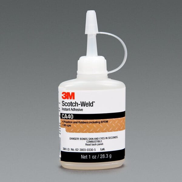 Scotch-Weld 7000000893 Instant Adhesive, 1 fl-oz Container Bottle Container, Yellow, 24 hr Curing