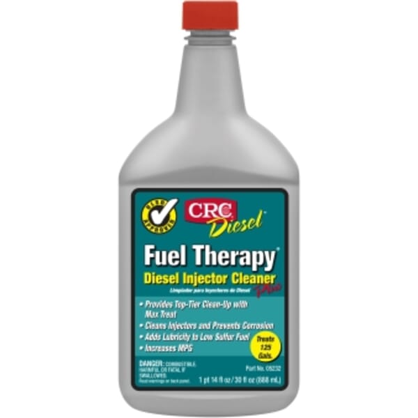 CRC 05232 Diesel Fuel Therapy Plus Combustible Diesel Fuel Conditioner and Injector Cleaner, 1 qt Bottle, Liquid Form, Amber, Diesel Fuel #2, Stoddard Solvent, Solvent Naphtha (Petroleum), Heavy Arom, Naphthalene