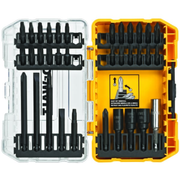 DeWALT Impact Ready DW2153 Screwdriver Bit Set, 34 Pieces, Hex Shank, Hardened Steel