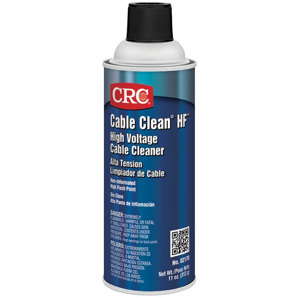 CRC 02170 Cable Clean HF High Voltage Non-Flammable Cable Cleaner, 16 oz Aerosol Can, Liquid Form, Slight Hydrocarbon, Clear