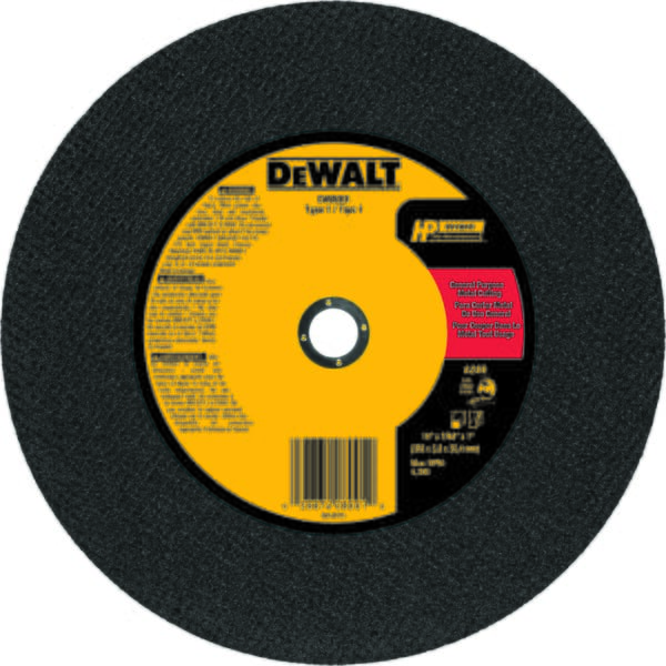 DeWALT High Performance Guaranteed Tough DW8001 Cut-Off Wheel, 14 in Dia x 7/64 in THK, 1 in Center Hole, 24 Grit, Aluminum Oxide Abrasive