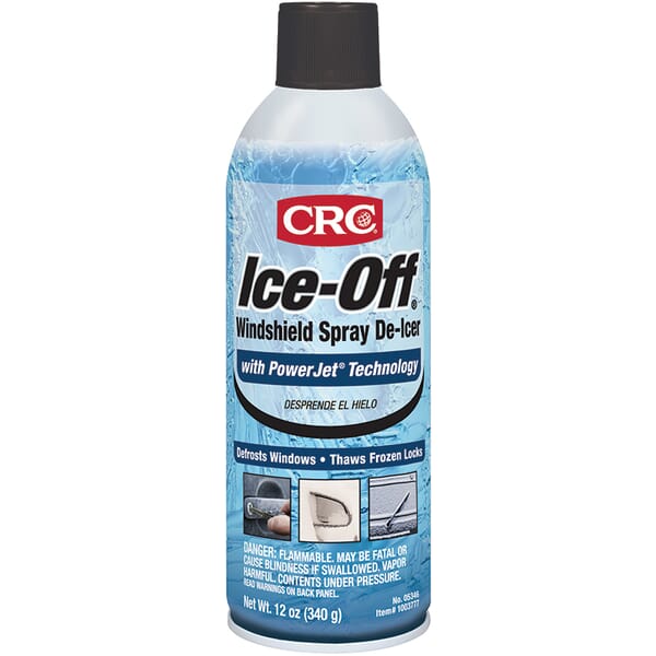 CRC 05346 Ice-Off Flammable Windshield Spray De-Icer, 16 oz Aerosol Can, Liquid, Clear Colorless, Pungent