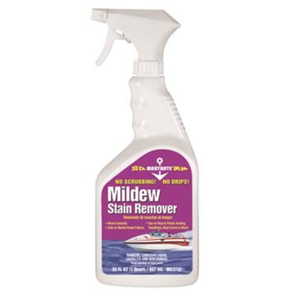 MaryKate MK3732 Mildew Non-Flammable Mildew and Stain Remover, 1 qt Bottle, Chlorine Odor/Scent, Clear, Liquid/Viscous Form