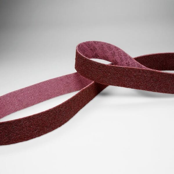 3M 7000120720 SC-BS Surface Conditioning Belt, 3 in W Belt x 132 in L, Medium Grade, Aluminum Oxide Abrasive, Maroon