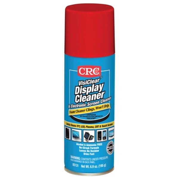 CRC 1003738 VisiClear Non-Flammable Electronics Screen Cleaner, 8 oz Aerosol Can, Odorless Odor/Scent, Clear Colorless, Emulsion Form
