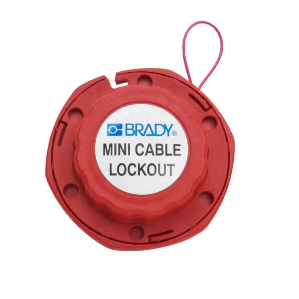 Brady 50940 Mini Cable Lockout, 1/16 in Dia x 8 ft L Vinyl Coated Steel Cable, 6 Padlocks, Red, 0.31 in Dia Max Padlock Shackle, LOTO-38 Glass Filled Nylon Body, Legend: DANGER LOCKED OUT DO NOT REMOVE, OSHA 1910.147