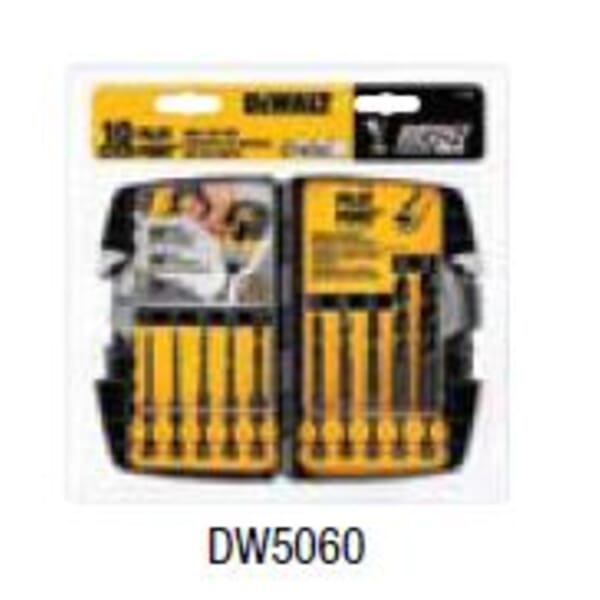 DeWALT Impact Ready DD5060 Drill Bit Set, 135 deg Drill Point Angle, 10 Pieces, HSS, Black Oxide