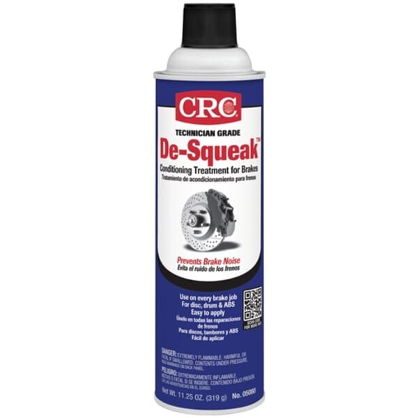 CRC 05080 De-Squeak Dry Thin Extremely Flammable Brake Conditioning Treatment, 16 oz Aerosol Can, Film, Gray, Slight Petroleum redirect to product page