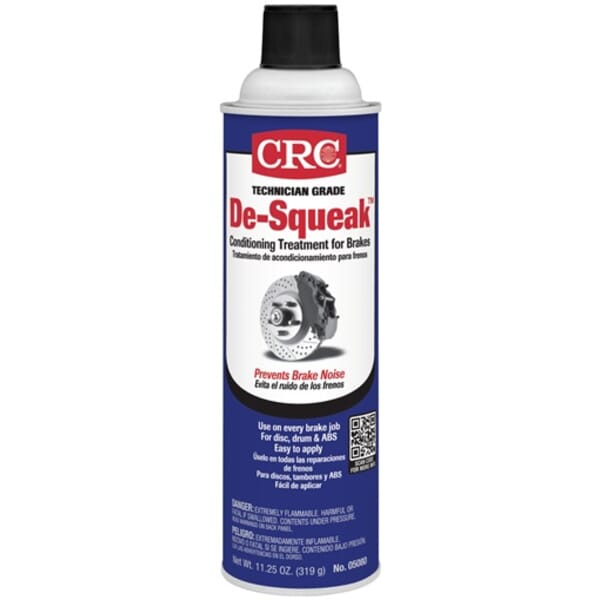 CRC 05080 De-Squeak Dry Thin Extremely Flammable Brake Conditioning Treatment, 16 oz Aerosol Can, Film, Gray, Slight Petroleum