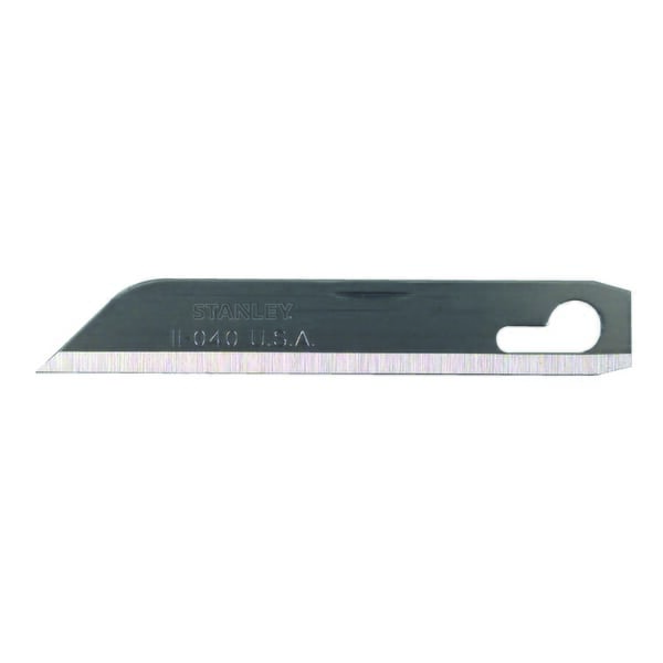 Stanley 11-040 Utility Replacement Blade, Stainless Steel, Sheepsfoot Single-Edge Blade, Sharp Point, 2-9/16 in L x 1/2 in W Blade, Compatible With: 5R669 Utility Knife, 0.04 in THK